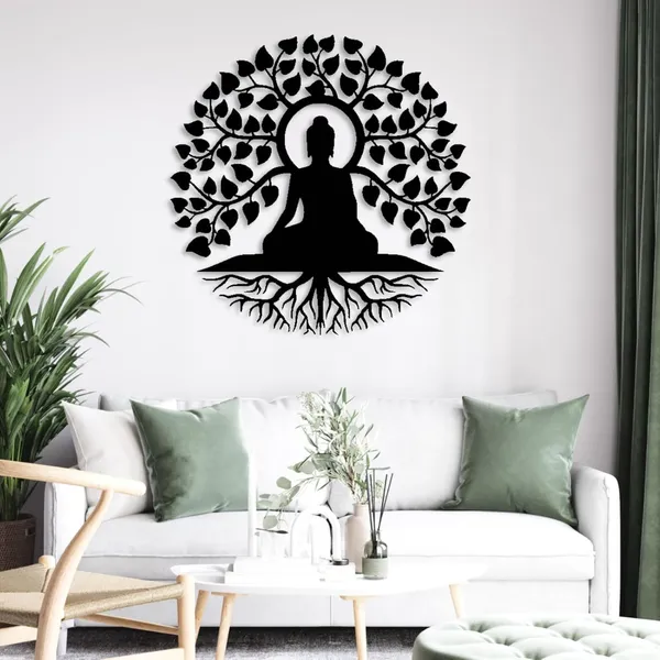 8eenplus_Buddha_Tree_Of_Life_Metal_Wall_Art_Black_Silhouette_Zen_Decor_For_Meditation_Room_Spiritual_Hindu_Wall_Hanging_For_Home_Office_Living_Room_10_5_X_10_5_Inch