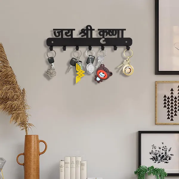 8eenplus_Wall_Mounted_Key_Holder_With_6_Hooks_Hindi_Text_Design_Black_Metal_Key_Hanger_For_Home_Decoration_On_Wall