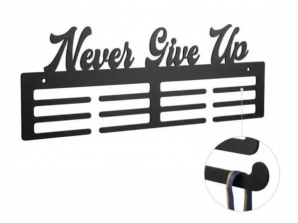 Never_Give_Up_Medal_Display_Holder_Metal_Wall_Mount_Medal_Hanger_For_Sports_Medals_Black_Medal_Display_Rack_Achievement_Holder_For_Athletes_Kids_And_Sports_Persons