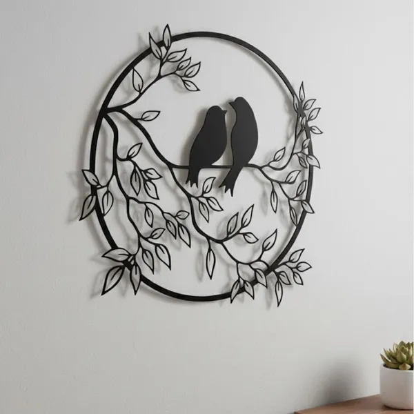 Metal_Crest_Wall_Art_With_Bird_Couple_On_Tree_Branch_3d_Floating_Effect_Black_Silhouette_Design_Laser_Cut_Leaves_Home_Decor_For_Living_Room_And_Bedroom_40l_X_40w_Cm_40l_X_40w_Cm