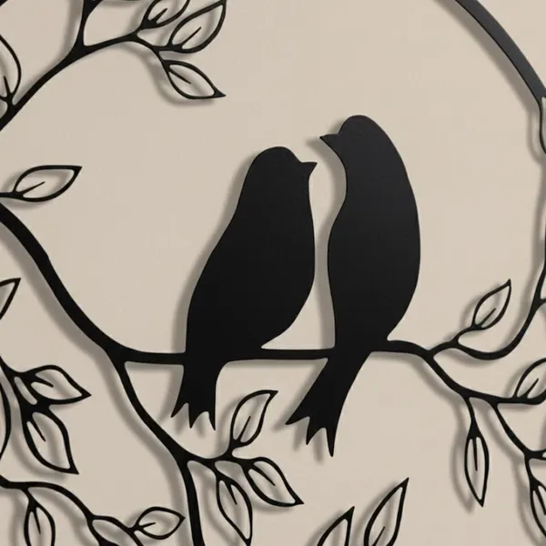 Metal_Crest_Wall_Art_With_Bird_Couple_On_Tree_Branch_3d_Floating_Effect_Black_Silhouette_Design_Laser_Cut_Leaves_Home_Decor_For_Living_Room_And_Bedroom_40l_X_40w_Cm_40l_X_40w_Cm