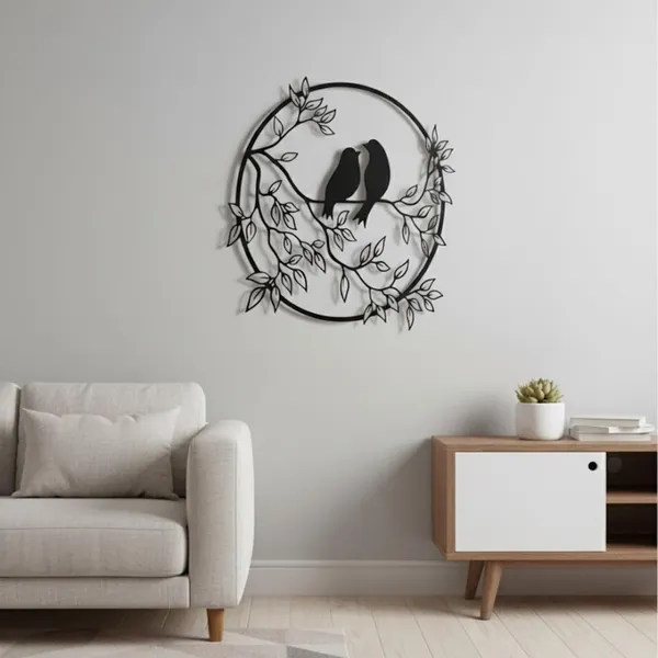 Metal_Crest_Wall_Art_With_Bird_Couple_On_Tree_Branch_3d_Floating_Effect_Black_Silhouette_Design_Laser_Cut_Leaves_Home_Decor_For_Living_Room_And_Bedroom_40l_X_40w_Cm_40l_X_40w_Cm