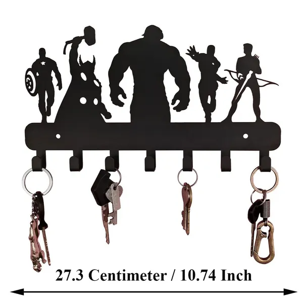 Superhero_Wall_Hook_Decorative_Metal_Silhouette_Wall_Mount_Black_6_Hook_Design