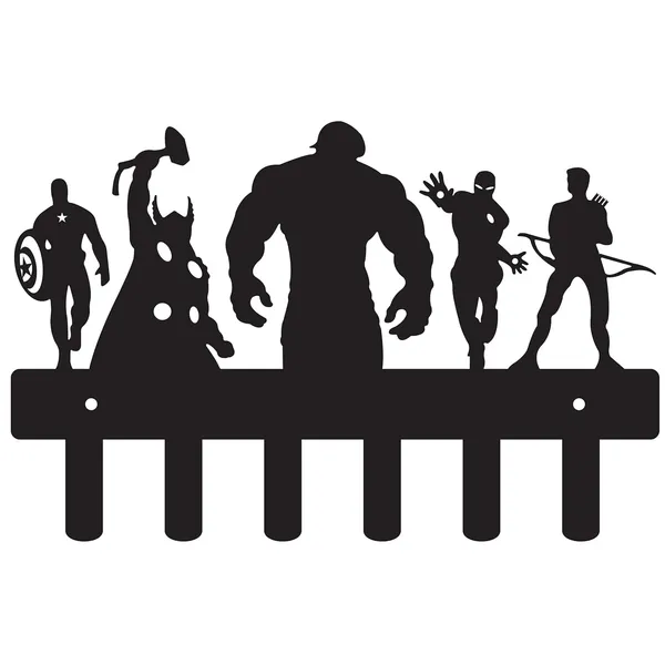 Superhero_Wall_Hook_Decorative_Metal_Silhouette_Wall_Mount_Black_6_Hook_Design