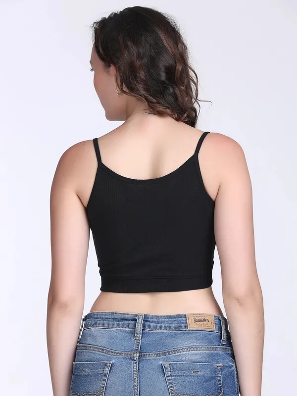 Black_Ribbed_Crop_Fit_Camisole_Top_For_Women
