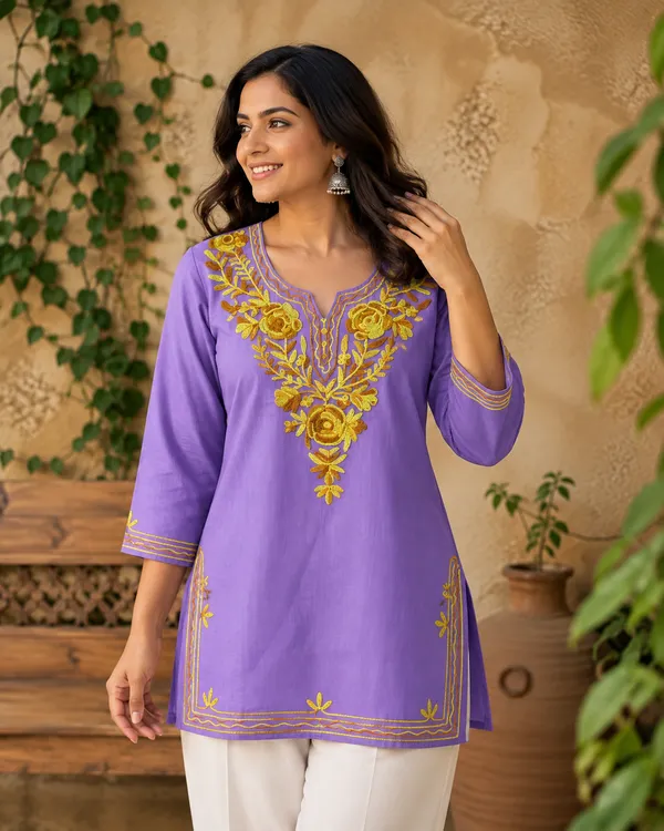 Purple_Viscose_Rayon_Straight_Embroidered_Kurta_For_Women