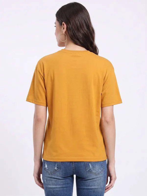 Mustard_Cotton_Regular_Fit_T-Shirt_For_Women