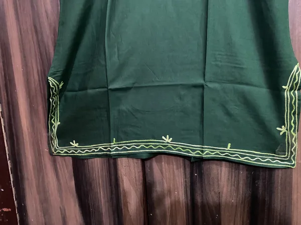 Dark_Green_Viscose_Rayon_Straight_Short_Kurta_For_Women