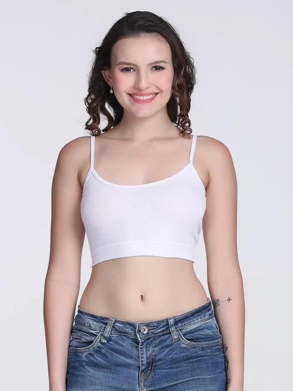 White_Rib_Slim_Fit_Crop_Top_For_Women