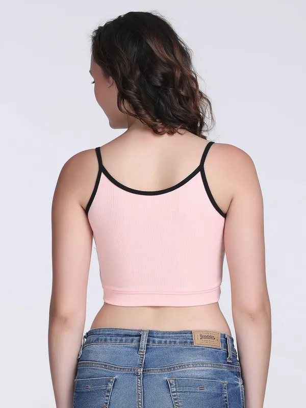 Pink_Rib_Slim_Fit_Contrast_Edge_Crop_Top_For_Women