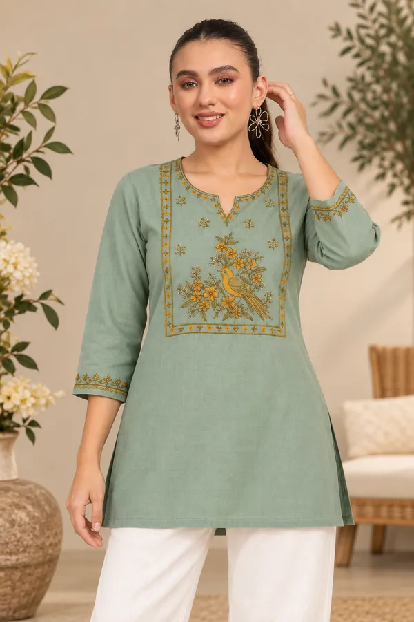Green_Viscose_Rayon_Straight_Floral_Print_Kurta_For_Women