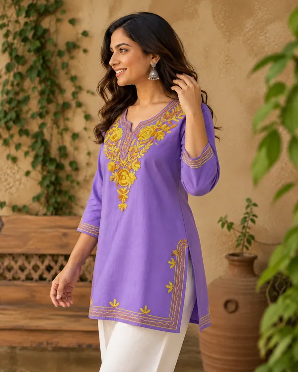 Purple_Viscose_Rayon_Straight_Embroidered_Kurta_For_Women