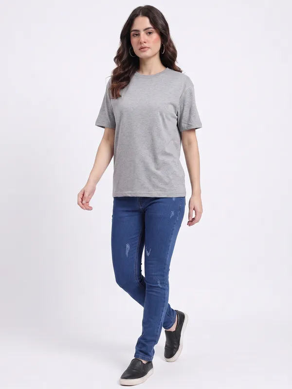 Grey_Cotton_Regular_Fit_T-Shirt_For_Women