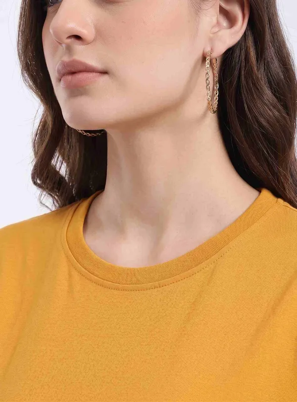 Mustard_Cotton_Regular_Fit_T-Shirt_For_Women