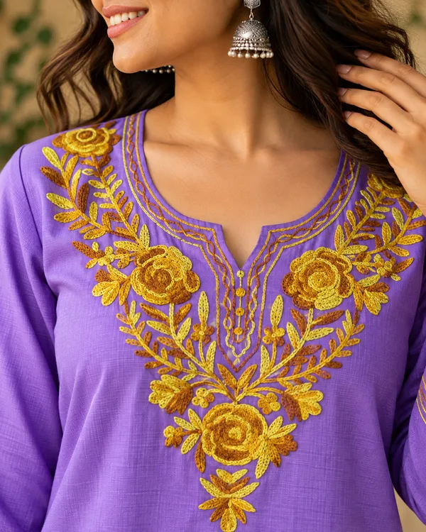 Purple_Viscose_Rayon_Straight_Embroidered_Kurta_For_Women