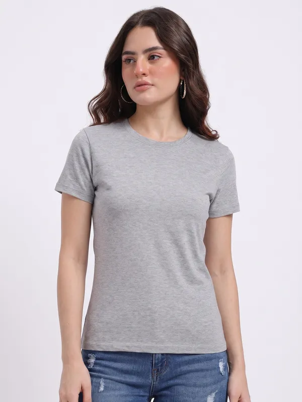 Grey_Cotton_Regular_Fit_T-Shirt_For_Women