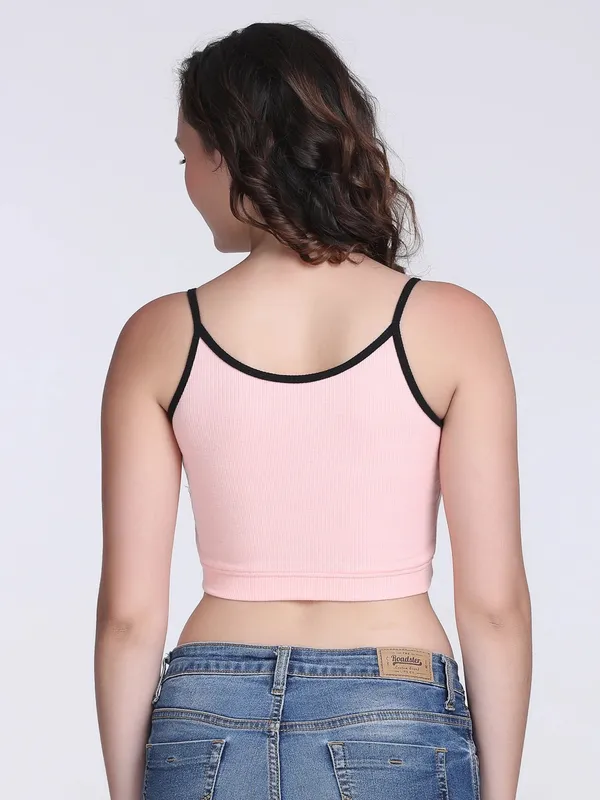 Pink_Rib_Slim_Fit_Contrast_Edge_Crop_Top_For_Women