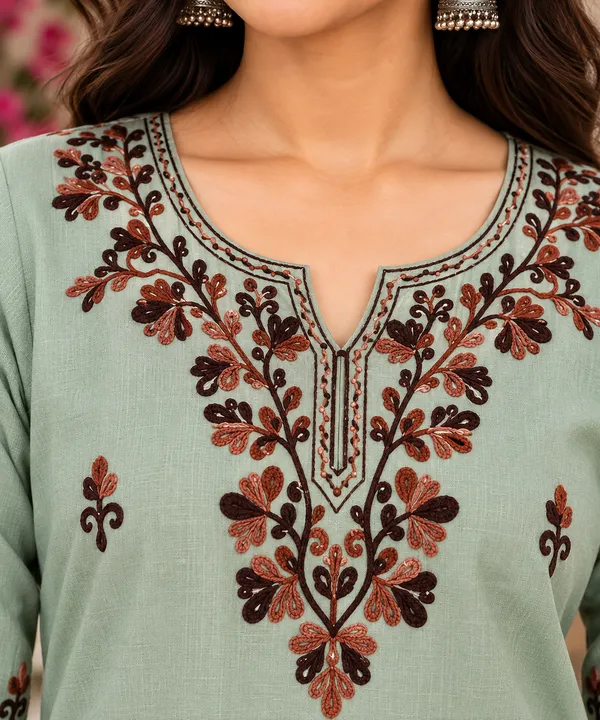Mint_Green_Viscose_Rayon_Straight_Short_Kurta_For_Women