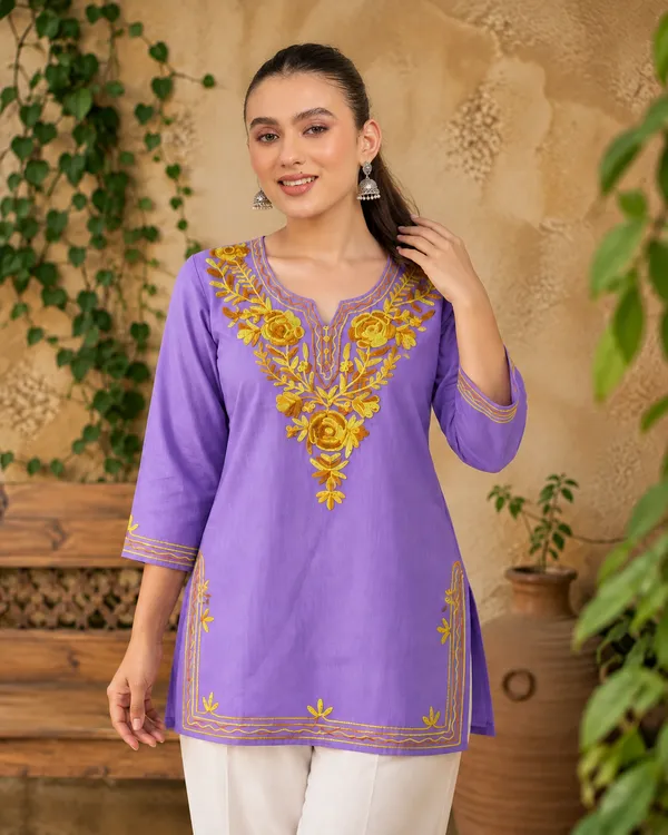Purple_Viscose_Rayon_Straight_Embroidered_Kurta_For_Women