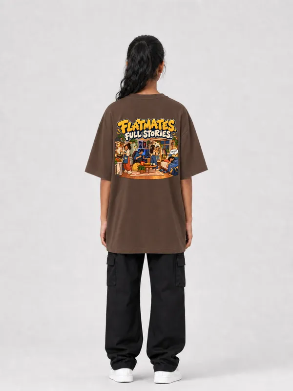 Brown_Cotton_Oversized_Graphic_T-Shirt_For_Women