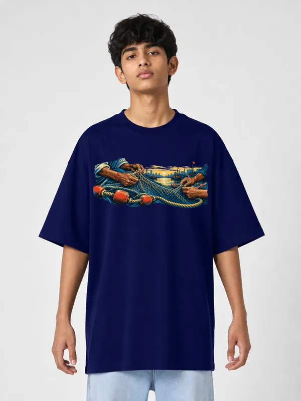 Navy_Blue_Cotton_Oversized_Graphic_T-Shirt_For_Men