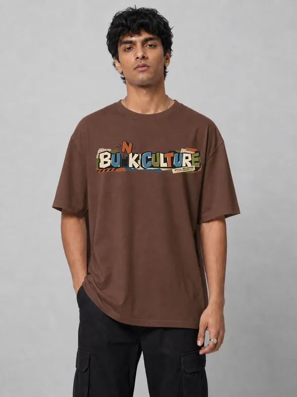 Brown_Cotton_Oversized_Graphic_T-Shirt_For_Men