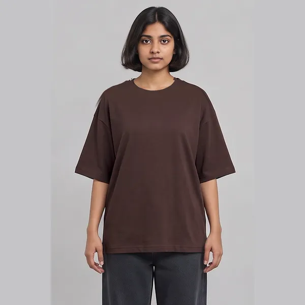 Bas_5_Min_Brown_Cotton_Oversized_Graphic_T-Shirt_For_Women