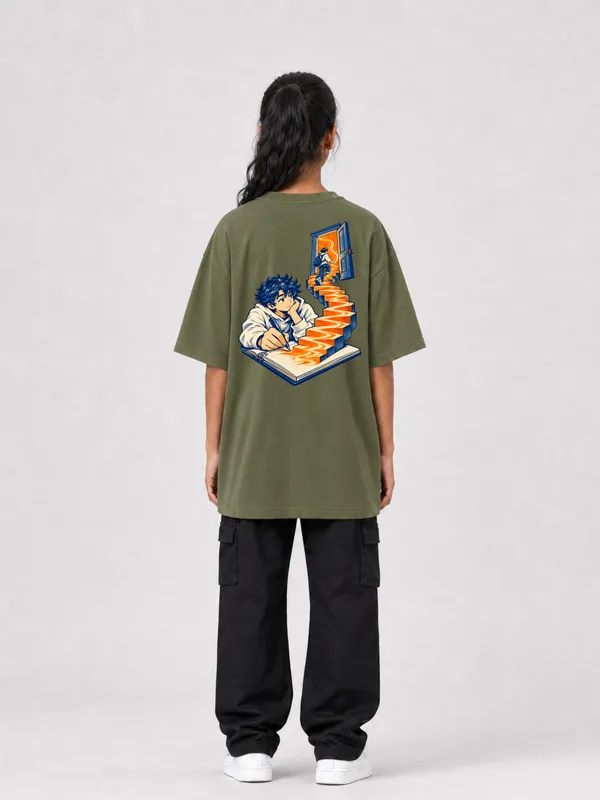 Olive_Green_Cotton_Oversized_Graphic_T-Shirt_For_Unisex