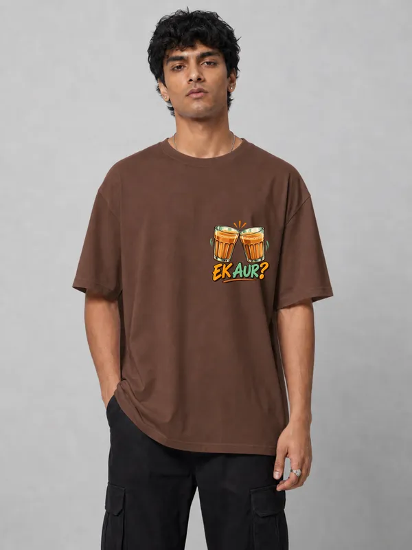 Brown_Cotton_Oversized_Graphic_T-Shirt_For_Men