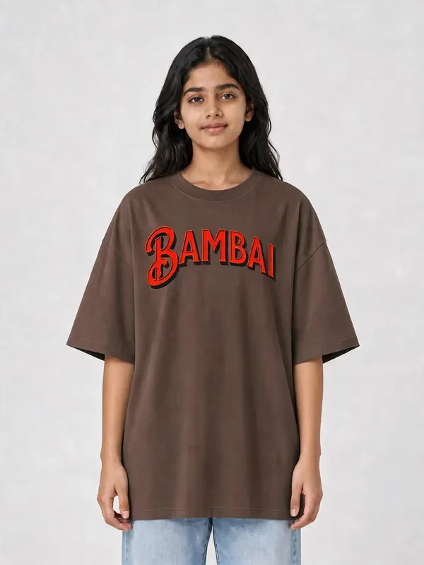 Brown_Cotton_Oversized_Graphic_T-Shirt_For_Women