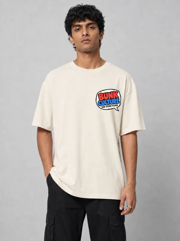Cream_Cotton_Oversized_Graphic_T-Shirt_For_Men