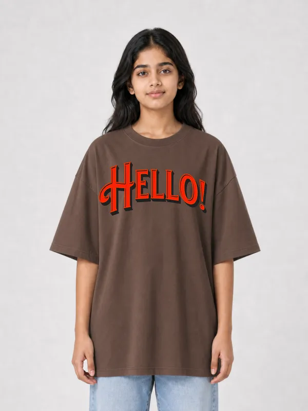 Brown_Cotton_Oversized_Graphic_T-Shirt_For_Women
