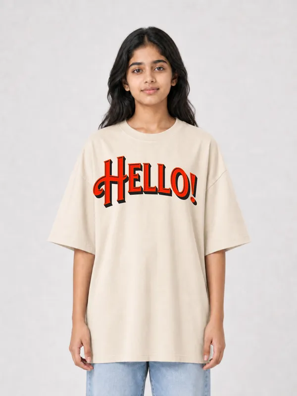Cream_Cotton_Oversized_Graphic_T-Shirt_For_Women