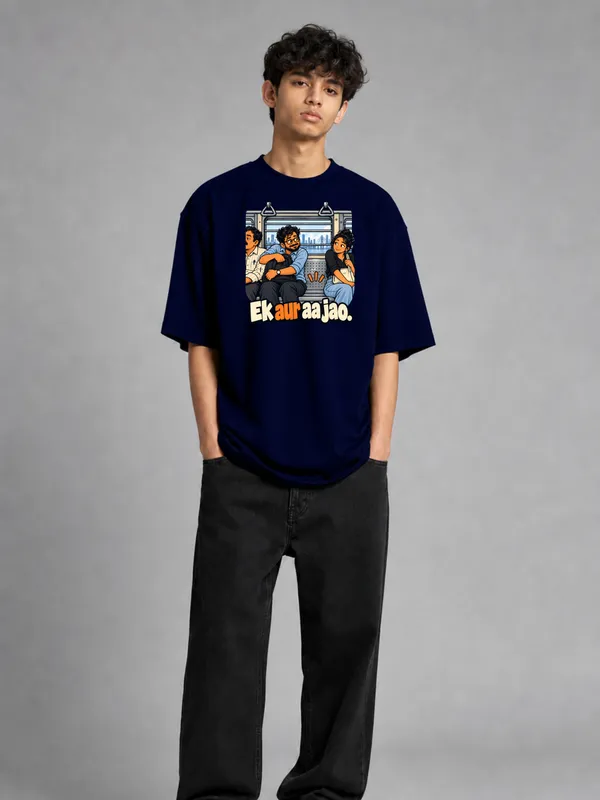 Navy_Blue_Cotton_Oversized_Graphic_T-Shirt_For_Men