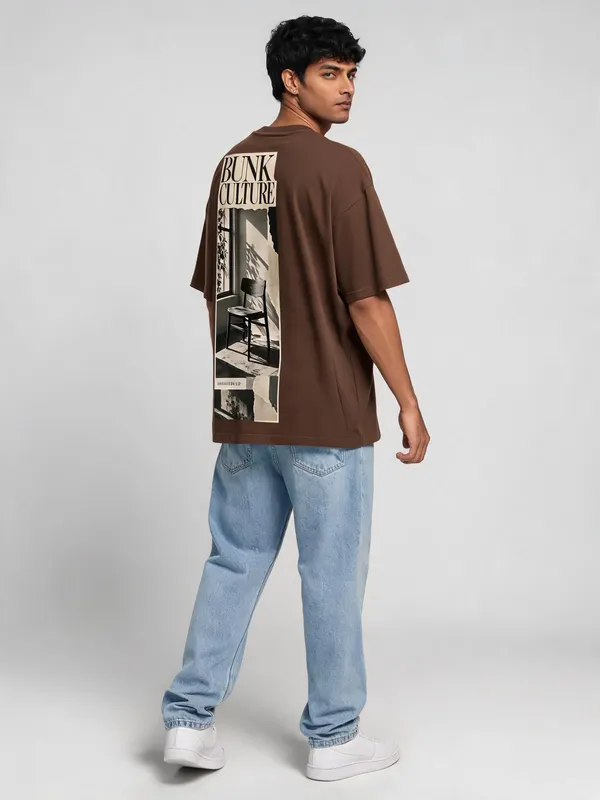 Brown_Cotton_Oversized_Graphic_T-Shirt_For_Men