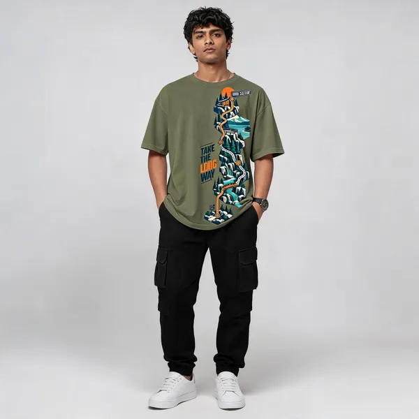 Olive_Green_Cotton_Oversized_Graphic_T-Shirt_For_Men