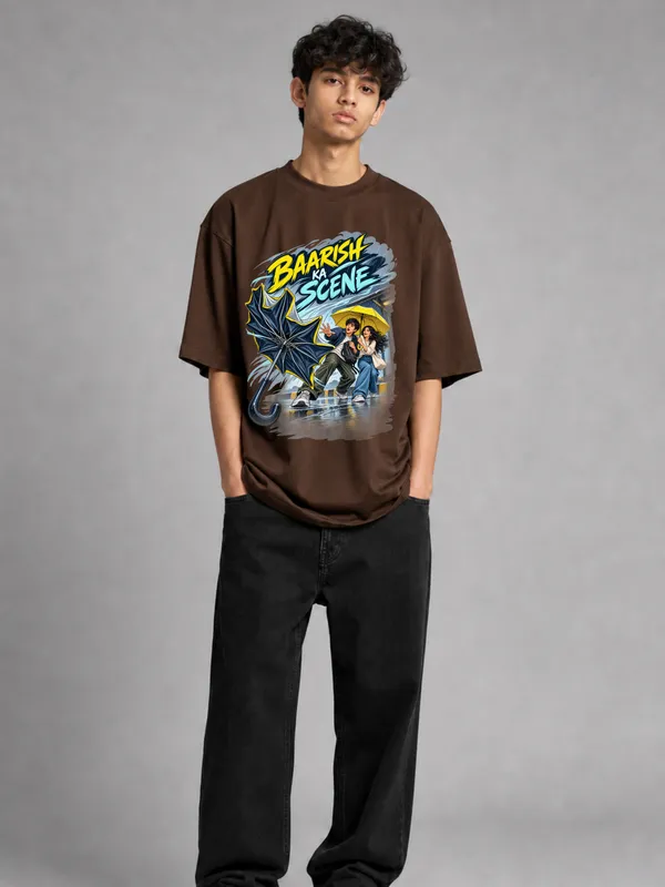 Brown_Cotton_Oversized_Graphic_T-Shirt_For_Men