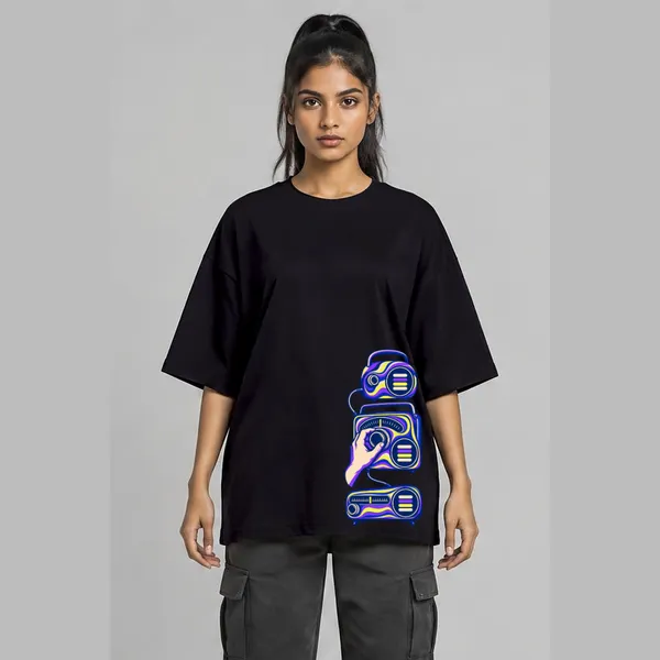 Find_Your_Sound_Black_Cotton_Oversized_Graphic_T-Shirt_For_Women