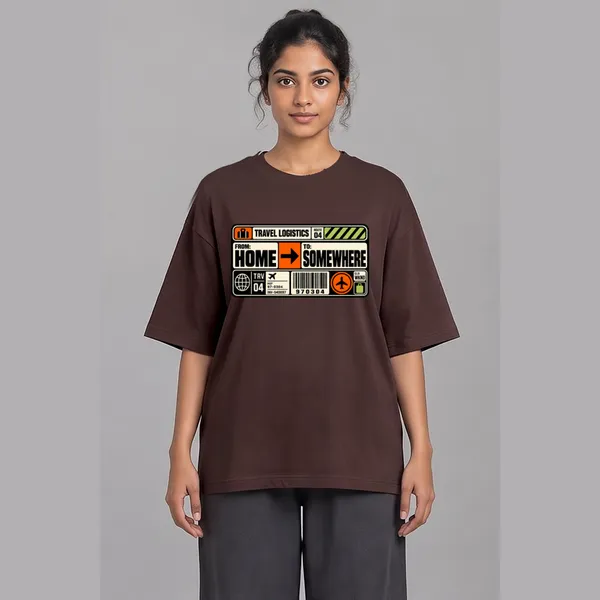 Packing_Brown_Cotton_Oversized_Graphic_T-Shirt_For_Women