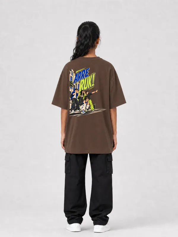 Brown_Cotton_Oversized_Graphic_T-Shirt_For_Women