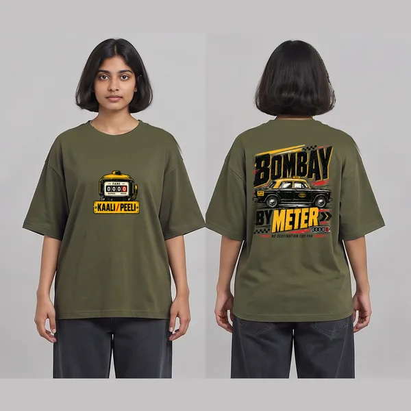 Kaali_Peeli_Olive_Green_Cotton_Oversized_Graphic_T-Shirt_For_Unisex