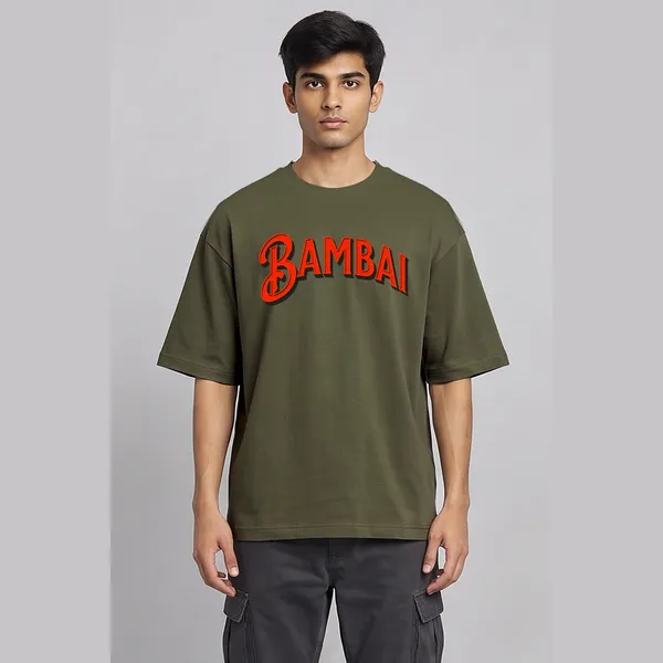 Bambai_Olive_Green_Cotton_Oversized_Graphic_T-Shirt_For_Men