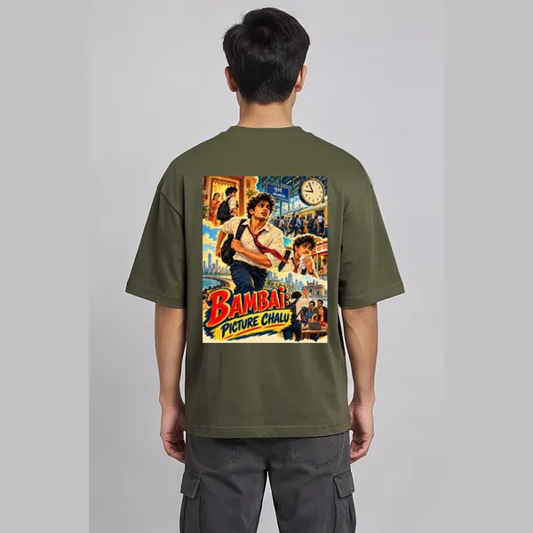 Bambai_Olive_Green_Cotton_Oversized_Graphic_T-Shirt_For_Men