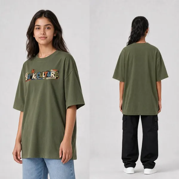 Bunk_Culture_Olive_Green_Cotton_Oversized_Graphic_T-Shirt_For_Women