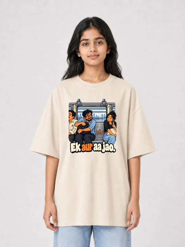 Beige_Cotton_Oversized_Graphic_T-Shirt_For_Women