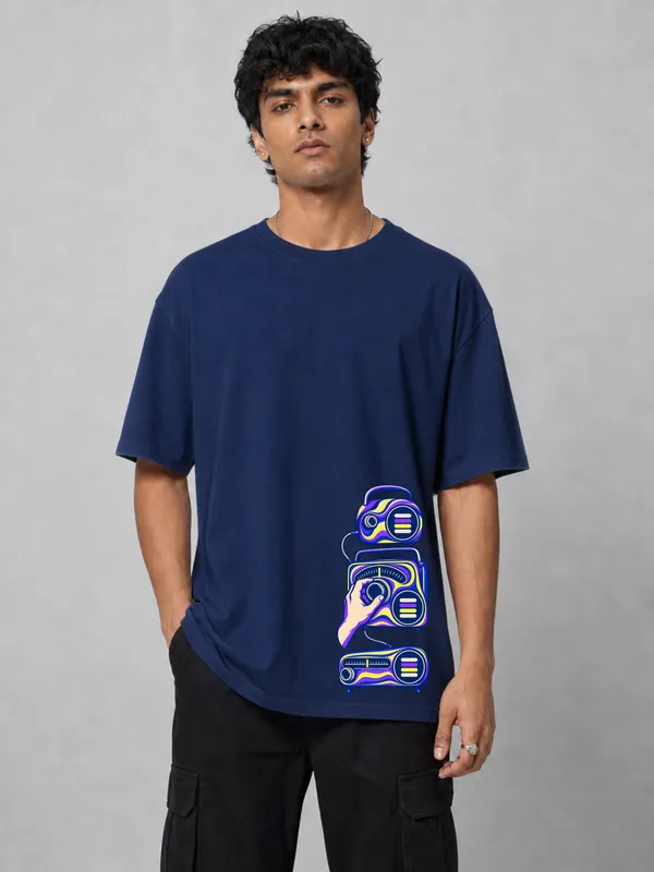 Navy_Blue_Cotton_Oversized_Graphic_T-Shirt_For_Men