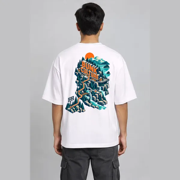Long_Way_White_Cotton_Oversized_Graphic_T-Shirt_For_Men