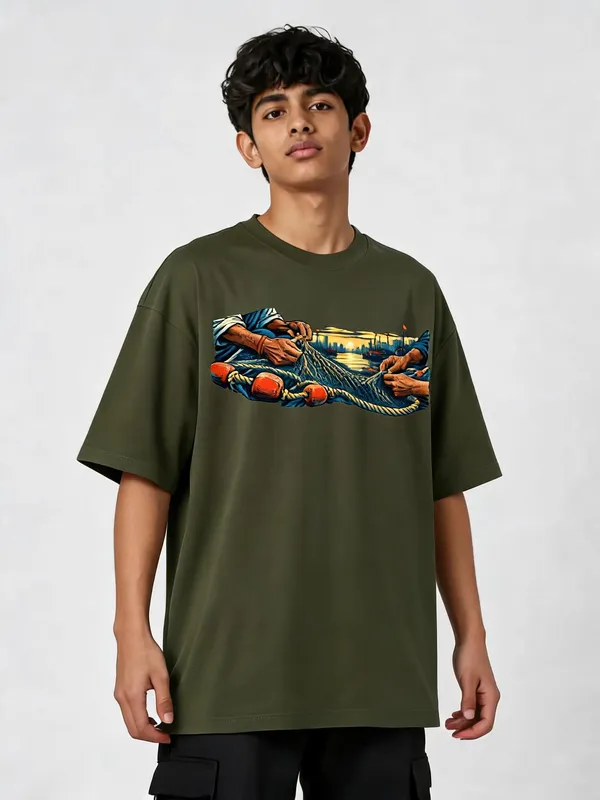 Olive_Green_Cotton_Oversized_Graphic_T-Shirt_For_Men