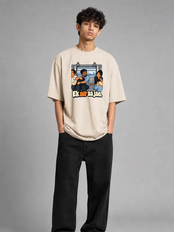 Beige_Cotton_Oversized_Graphic_T-Shirt_For_Men