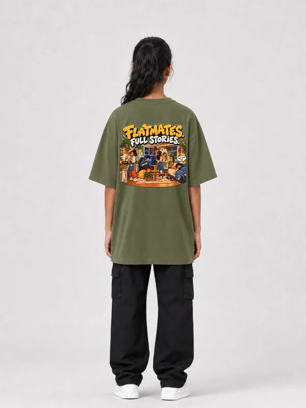 Olive_Green_Cotton_Oversized_Graphic_T-Shirt_For_Women